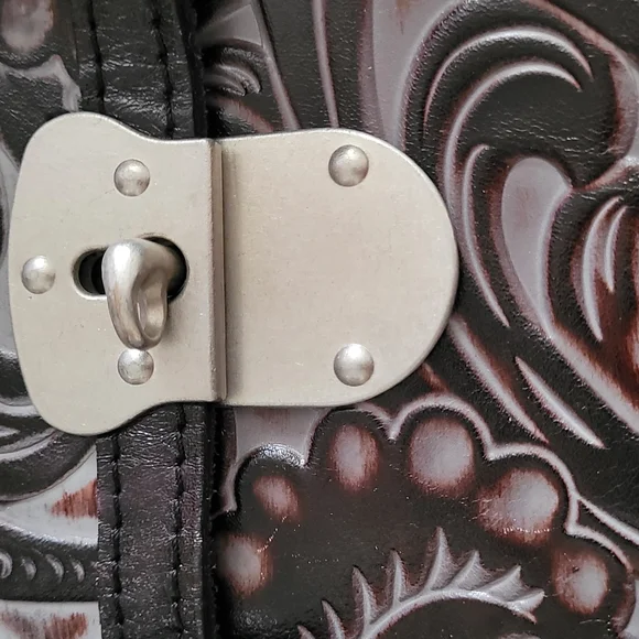 Patricia Nash Black Shoulder Bag with Elegant Silver Accents - Picture 3 of 8